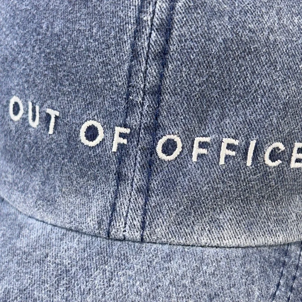 Out Of Office Mens Blue AvantStay Baseball Hat Faded Denim Wash Adjustable OSFA